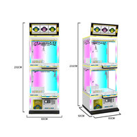 Machine à poupées à monnayeur, à fort potentiel de profit, à double couche, à dimensions infinies, avec éclairage LED et construction en acrylique et métal