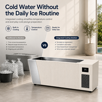 Bain froid de bien-être en acier inoxydable avec système de refroidissement intégré pour usage commercial