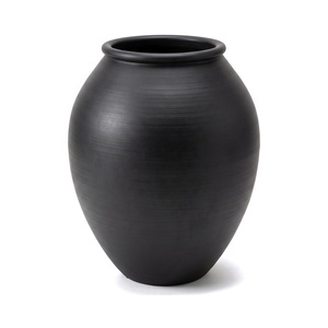 Black Fiberglass Urn Planter Matte Glazed Flower <b>Pot</b> Modern Minimalist <b>Tree</b> Planter <b>for</b> Garden - Product Image 2