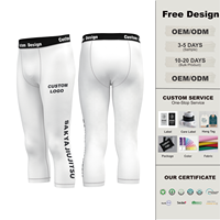 Leggings de Jiu-Jitsu Nogi Sublimés pour Garçons, Shorts MMA Noirs Unis, Spats de Grappling, Pantalons de Compression Vides pour Hommes