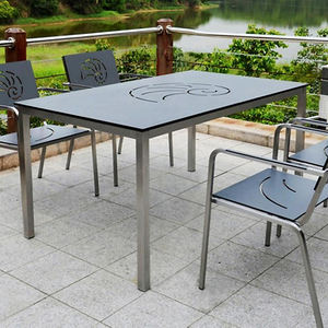 طاولة طعام خارجية من الخشب المضغوط المدمج 12 مم مقاومة للماء HPL للأثاث الخارجي - Product Image 1