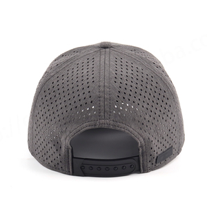 หมวกเบสบอลโพลีเอสเตอร์สำหรับทั้งชายและหญิงมี6แผงพีวีซีออกแบบโลโก้ได้ตามต้องการมีรูตัดด้วยเลเซอร์ประสิทธิภาพกันน้ำกอล์ฟ - Product Image 4