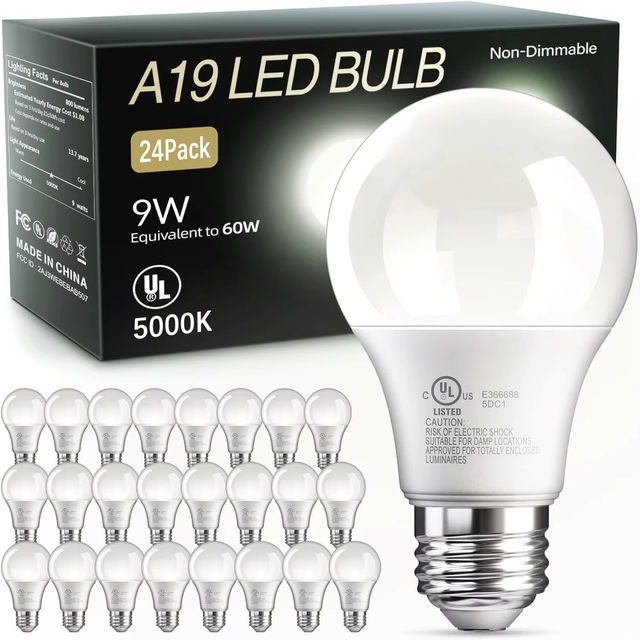 A19 LED Light Bulb 60W Equivalent 2W 4W 6W 2700K Cool White E26 Standard for Home Use Glass 6500K 4000K Decorative 12W 5W