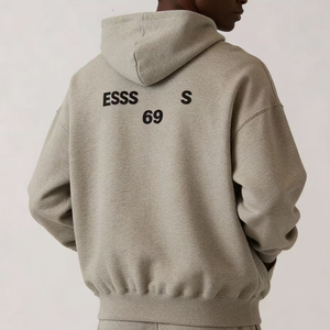 Sudadera con capucha gris vintage con cremallera Fear Tops, gráfico <span class=keywords><strong>R</strong></span> personalizado, estilo urbano para hombre y mujer, sudadera estética oversize God - Product Image 3