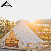 Tente dôme de camping de luxe imperméable quatre saisons de 5 m avec poêle à bois pour le glamping familial, yourte