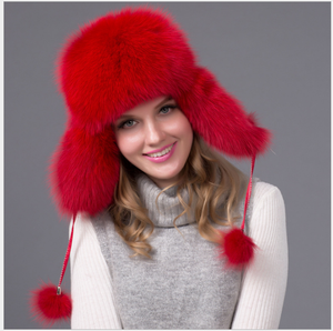 Gorro de Piel de Zorro Auténtica, Color Rosa, con Orejeras, para Mujer, Nuevo Modelo <span class=keywords><strong>2019</strong></span> - Product Image 5