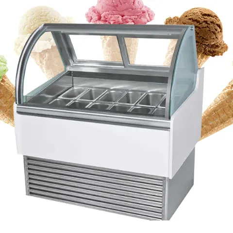 アイスクリームケーキチラーアイスクリームディスプレイケーキショーケース