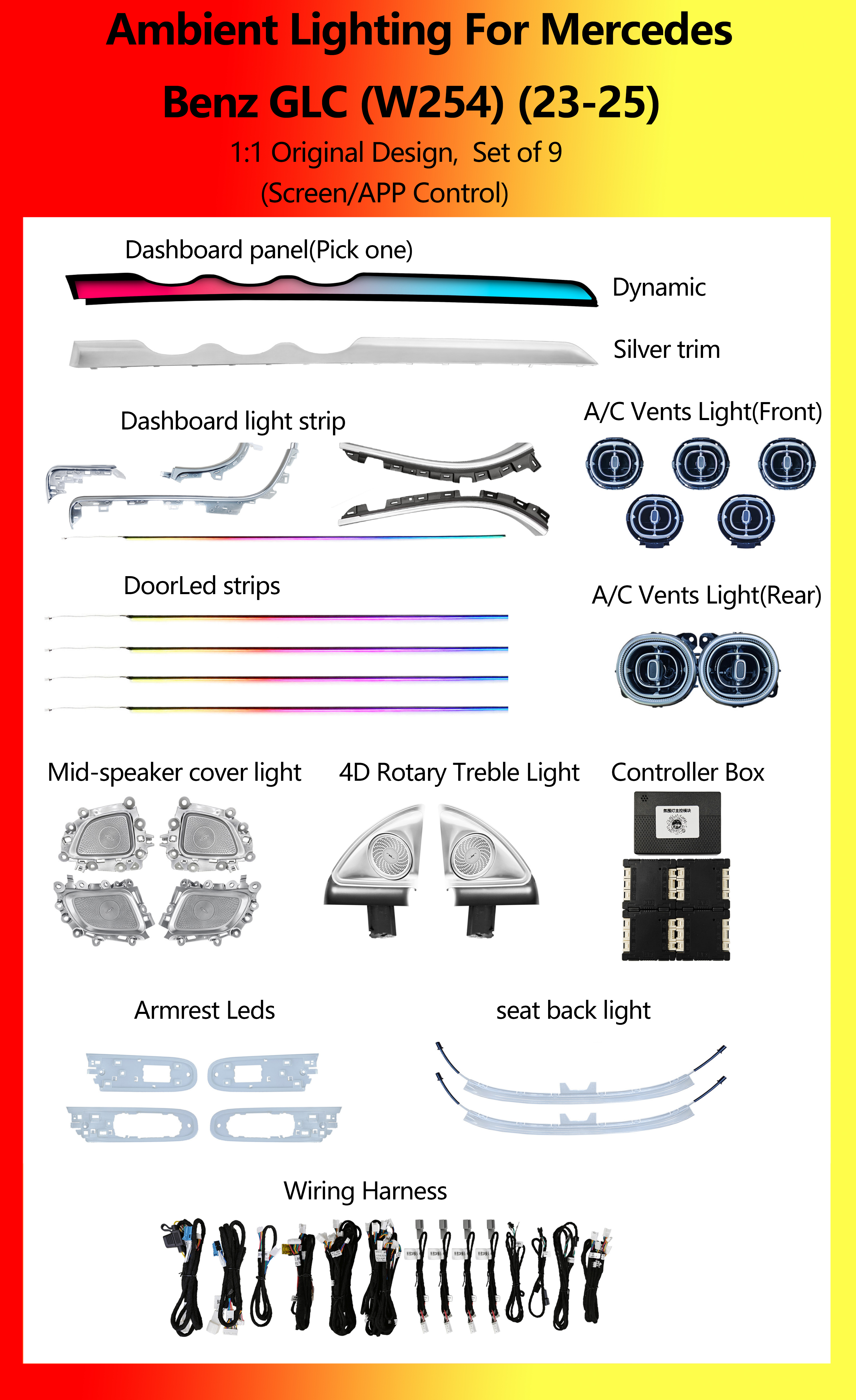 Mercedes Benz GLC (W254) Set of 9
