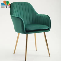 Chaises de salle à manger modernes en velours, fauteuils nordiques avec coussin, sièges confortables de luxe pour salle à manger, maison, restaurant - Vente en gros à prix réduit