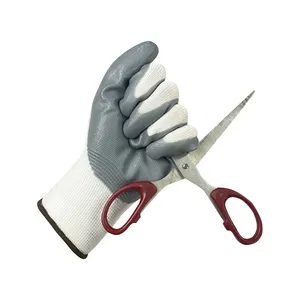 Grosir Tiongkok sarung tangan kerja industri keamanan berlapis nitril kerja sarung tangan nitril lapis kualitas tinggi