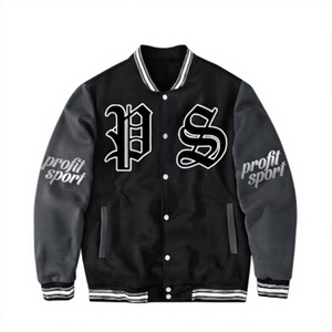 Chaqueta Deportiva Unisex PROFIT SPORTS para Invierno, con Letras, de Lana/Cuero, Cuello en V, Casual, Reversible, Resistente al Viento, Transpirable, de Poliéster, Corte Regular - Product Image 1
