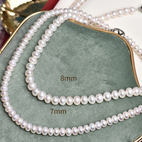Collier Lucy Jewelry classique en argent sterling S925 avec fermoir, chaîne inférieure, perle naturelle Edison de qualité AAAA certifiée NGTC