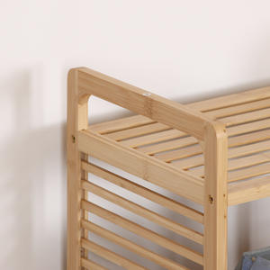 <span class=keywords><strong>Armoire</strong></span> de rangement en bambou avec panier à <span class=keywords><strong>linge</strong></span>-Organisateur d'angle pour chambre/salon, support de <span class=keywords><strong>tri</strong></span> des vêtements et commode - Product Image 4