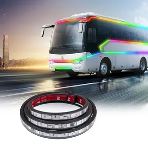 שמשייה קישוט אור RGB 5050 Led גריל זרימת אור רצועות זרימת מים צבעוניים אור זרימה