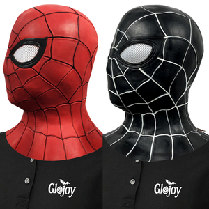 Máscara de Spider-Man Glojoy, Roja y Negra, de Látex, para Disfraz de Halloween, Cosplay para Adultos, Reutilizable - Product Image 4