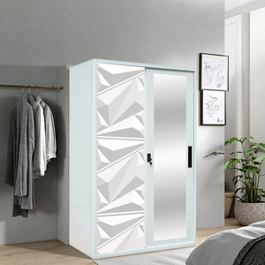 Armario de acero simple Mdoern económico para muebles, armario de almacenamiento de tela, armario de dormitorio de acero, diseño personalizado impreso, armario de Metal de 2 puertas - Product Image 6