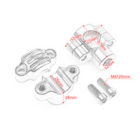 Abrazaderas elevadoras para manillar de motocicleta, adaptador universal de aleación de aluminio negro de alta calidad de 22mm