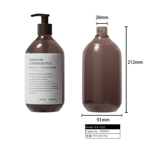 Bouteille de shampooing et de lotion pour le corps en PET ronde de 1000 ml, design unique <span class=keywords><strong>bleu</strong></span> et blanc, avec pulvérisateur à pompe et revêtement UV imprimé à l'écran - Product Image 5
