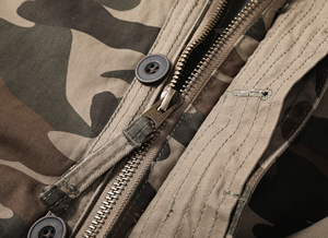 <span class=keywords><strong>Veste</strong></span> en <span class=keywords><strong>toile</strong></span> de coton durable pour hommes motif camouflage extérieur décontracté vêtements d'hiver col montant fermeture à glissière avant fermeture à glissière logo - Product Image 5