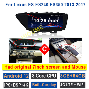 Đài Phát Thanh Stereo Android 12 128GB Cho Xe Hơi Máy Phát <span class=keywords><strong>Video</strong></span> Đa Phương Tiện GPS Đài Phát Thanh Ô Tô CarPlay Cho Lexus ES ES240 ES250 ES350 ES300h 2013-2017 - Product Image 3