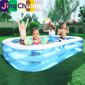 Piscina Inflable para Bebés, Niños y Adultos, Material de PVC, Color Azul y Blanco, Piscina Cuadrada Inflable, Gran Venta - Product Image 1