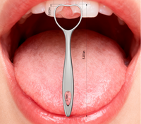 Grattoir lingual en acier inoxydable en forme de cœur - Nettoyant lingual pour une haleine fraîche et une hygiène buccale