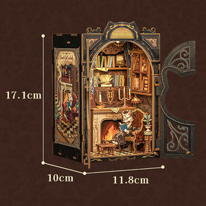 Porte-livres en bois 3D - Forme de chat cool, kit d'assemblage DIY, décoration d'intérieur, organisateur de livres, idée cadeau créative - Product Image 2