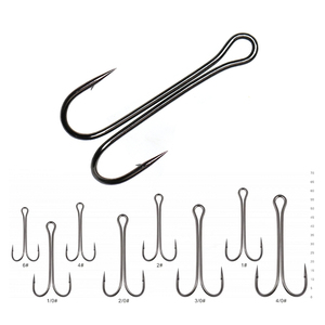 #1 #2 #4 #6 Long Shank Double Hook High Carbon Steel Strong Fishing Lure Hook for Perch Pike Sea Bass Fishing - Product Image 6