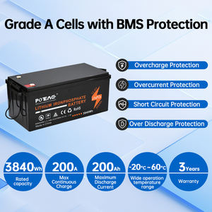 Batterie LiFePO4 12,8V 300Ah 3840Wh, Batterie de Stockage d'Énergie au <span class=keywords><strong>Lithium</strong></span> Fer Phosphate <span class=keywords><strong>12V</strong></span> IP65 pour Solaire/VR, Charge/Décharge 200A - Product Image 2