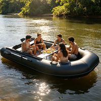 Bateau de pêche gonflable en caoutchouc robuste Hailebao avec fond rigide stable pour la pêche à la dérive et le sauvetage