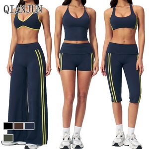 Conjuntos de Yoga de 6 Piezas para Mujer con Logotipo Personalizado, Diseño Color Block, Secado Rápido, Cuello Cuadrado, Ropa Deportiva para Gimnasio y Entrenamiento - Product Image 1