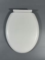 UF Couvercle de toilette moderne en acrylique à fermeture douce avec amortisseur et charnière, forme allongée pour salle de bain