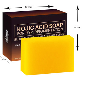 Savon à la glycérine naturelle au Kojic Acid pour le visage et le corps, base de soin, 50 kg en barres, blanchissant, citron, savon de bain 300 grammes - Product Image 4
