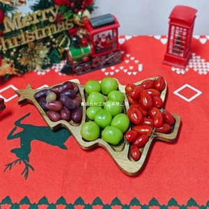 Wooden Christmas Tree <b>Tray</b> Natural Wood Color Serving Plate For Party Dessert Fruit <b>Snack</b> Decoration - Product Image 3