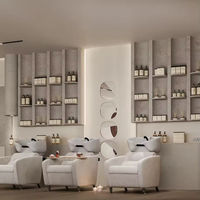 Mobilier de salon de beauté européen |   Comptoir d'exposition de produits de forme personnalisée et design d'intérieur