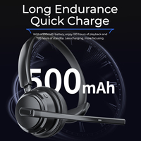   5.3 Headset Nirkabel ENC Peredam Kebisingan dengan Mikrofon Boom untuk Kantor, Call Center, Headphone Over Ear dengan Mikrofon untuk PC, Laptop, dan Ponsel