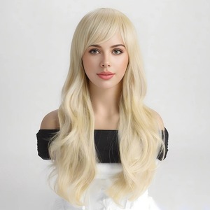 Peluca <span class=keywords><strong>de</strong></span> Moda en Oferta, Resistente al Calor, Larga, Ondulada, Rizada, con Flequillo Lateral, para Mujer, Carnicaroon Wig <span class=keywords><strong>Outlet</strong></span> - Product Image 1