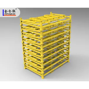 5 couches d'équipement logistique d'entrepôt en acier lourd support de palette de poteau d'empilage mobile