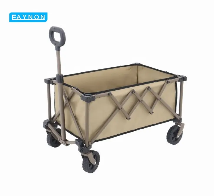 Eaynon faltbarer Metall-Kinderwagen leichter kleiner Fischwagen Festival-Trolley Schwarzhund-Wagen Campingwagen