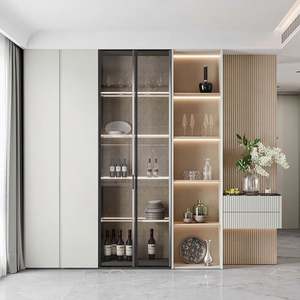 Modern Design LED <b>TV</b> <b>Cabinet</b> with Storage Compartments for Home Furniture Teak <b>Wood</b> 65 in up <b>TV</b> Size Living Room Apartment - Product Image 4