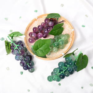 Hot Bán Nhân Tạo Nho Pha Lê fluorite Khắc Trái Cây Trang Chủ Trang Trí Nho Bó - Product Image 2