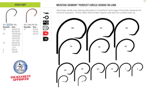 Anzuelos Circulares Mustad 39951 de Acero de Alto Carbono Niquelado Negro para Pesca de Atún en Agua Salada y de Altura - Product Image 6
