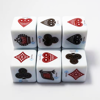 Hochwertiges professionelles individuelles Design bedrucktes Logo Muster Material Acryl 16 mm Polyeder D6 leere Casino-Wetten