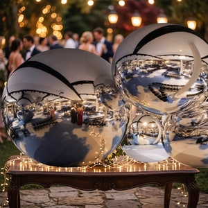 Sphère miroir gonflable en PVC multicolore, <span class=keywords><strong>boule</strong></span> réfléchissante métallique pour la décoration <span class=keywords><strong>de</strong></span> festivals et <span class=keywords><strong>de</strong></span> mariages - Product Image 3