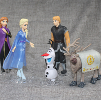 HY198 Vente chaude Figurines d'action des princesses des films d'animation Frozen Elsa et Anna, poupée en PVC fabriquée en usine, jouet pour décoration de gâteau, figurine d'anime Frozen