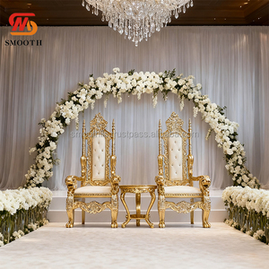 SMOOTH <b>High</b> <b>Back</b> Gold Frame Queen Sweet Throne <b>Chair</b> Sofa Wholesale Throne <b>Chair</b> Royal Gold Classic Throne <b>Chair</b> <b>for</b> Party - Product Image 1