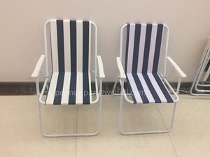 Chaise de plage pliante d'extérieur, chaise de détente, chaise de piscine, chaise de camping, chaise de <span class=keywords><strong>jardin</strong></span>, chaise de patio, chaise de plage en acier à rayures bon marché avec accoudoirs - Product Image 6