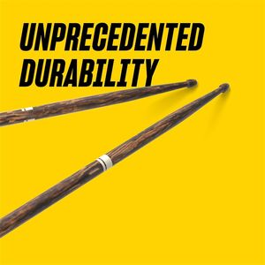 Negro Un par Rebound 5B Baquetas Agarre cómodo Hickory Wood Acorn Tip Drum Stick - Product Image 4