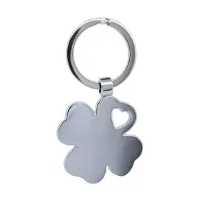 custom key chain zinc alloy hollowed heart shape four leaf clover key rings key chains custom keychain