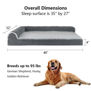 Profesyonel özelleştirme su geçirmez çıkarılabilir yıkanabilir kapak ortopedik köpek yatağı büyük köpekler için Ultra peluş Faux kürk pet yatak - Product Image 4